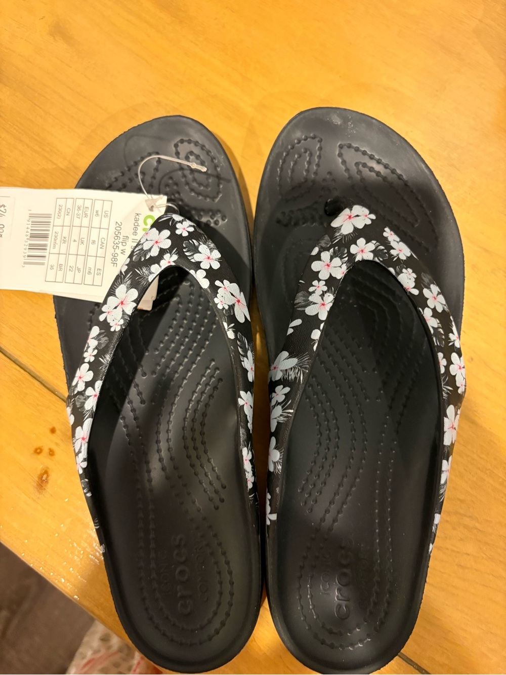 Women's Black Floral Comfort Sandals